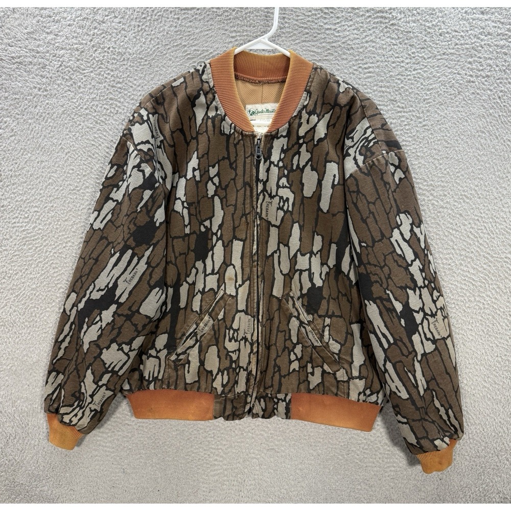 Vintage Gander Mountain Jacket Adult Large Camouflage Trebark Camo Made In USA